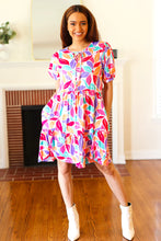 Load image into Gallery viewer, Feel Your Best Multicolor Floral Tiered Front Tie Pocketed Dress S-3X