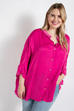 Load image into Gallery viewer, Washed Satin Button Down Loose Fit Top S-3x