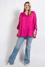 Load image into Gallery viewer, Washed Satin Button Down Loose Fit Top S-3x