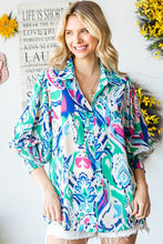 Load image into Gallery viewer, ABSTRACT PRINT RELAXED FIT 3/4 SLEEVE BLOUSE S-3X