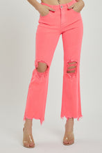 Load image into Gallery viewer, The CORA HIGH RISE KNEE DISTRESSED STRAIGHT PANTS