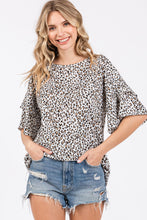 Load image into Gallery viewer, LEOPARD PRINT DOUBLE LAYER SLEEVE TUNIC S-3X