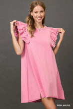 Load image into Gallery viewer, Pink Ruffle Sleeve Dress