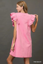 Load image into Gallery viewer, Pink Ruffle Sleeve Dress