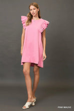 Load image into Gallery viewer, Pink Ruffle Sleeve Dress