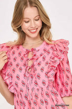 Load image into Gallery viewer, Pink Floral Dress Ruffle Detail