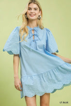 Load image into Gallery viewer, Baby Blue Eyelet Dress