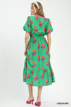 Load image into Gallery viewer, Green Floral Midi Dress