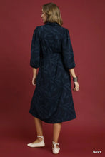 Load image into Gallery viewer, Navy Midi Dress with Tie Waist