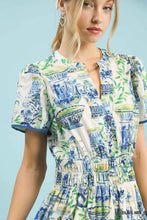 Load image into Gallery viewer, Blue Printed Midi Dress