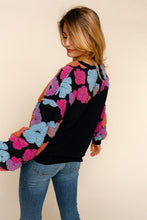 Load image into Gallery viewer, PLUS LONG SLEEVE MULTI COLOR PUFFY FLOWER SWEATER
