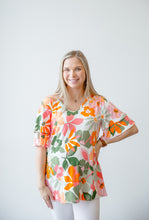 Load image into Gallery viewer, FLORAL PRINT LAYERED RUFFLE SLEEVE TOP S-XL