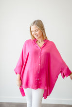 Load image into Gallery viewer, Washed Satin Button Down Loose Fit Top S-3x