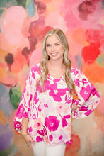 Load image into Gallery viewer, Silk Floral Balloon Sleeve Top S-3X