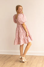 Load image into Gallery viewer, BOTANICAL BLUSH PINK FLORAL PUFF DRESS S-3X