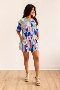 TROPICAL HUES PLEATED SET REGULAR AND CURVY