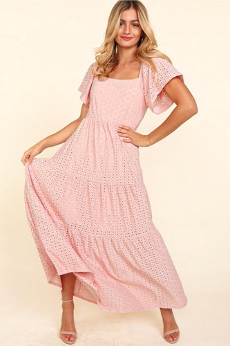 Pink Eyelet Maxi S-3x