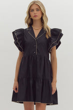 Load image into Gallery viewer, Black Ruffle Sleeve Dress