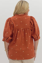 Load image into Gallery viewer, Rust Corduroy Floral Top S-3x