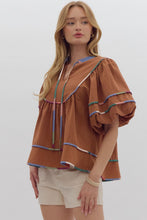 Load image into Gallery viewer, Camel Puff Sleeve Top