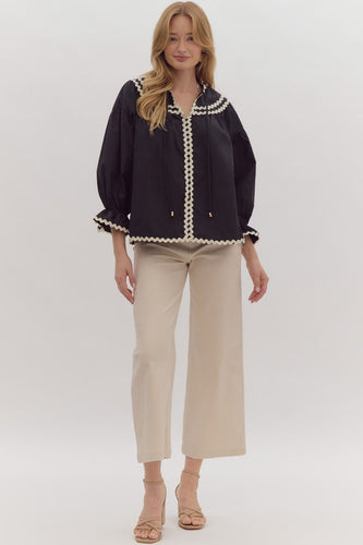 Ruffle Detail Top * Available in 2 Colors*