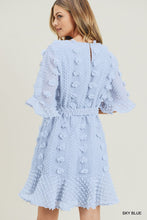 Load image into Gallery viewer, Swiss Dot Baby Blue Ruffle Dress