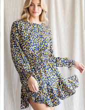Load image into Gallery viewer, Blue and Gold Leopard Dress